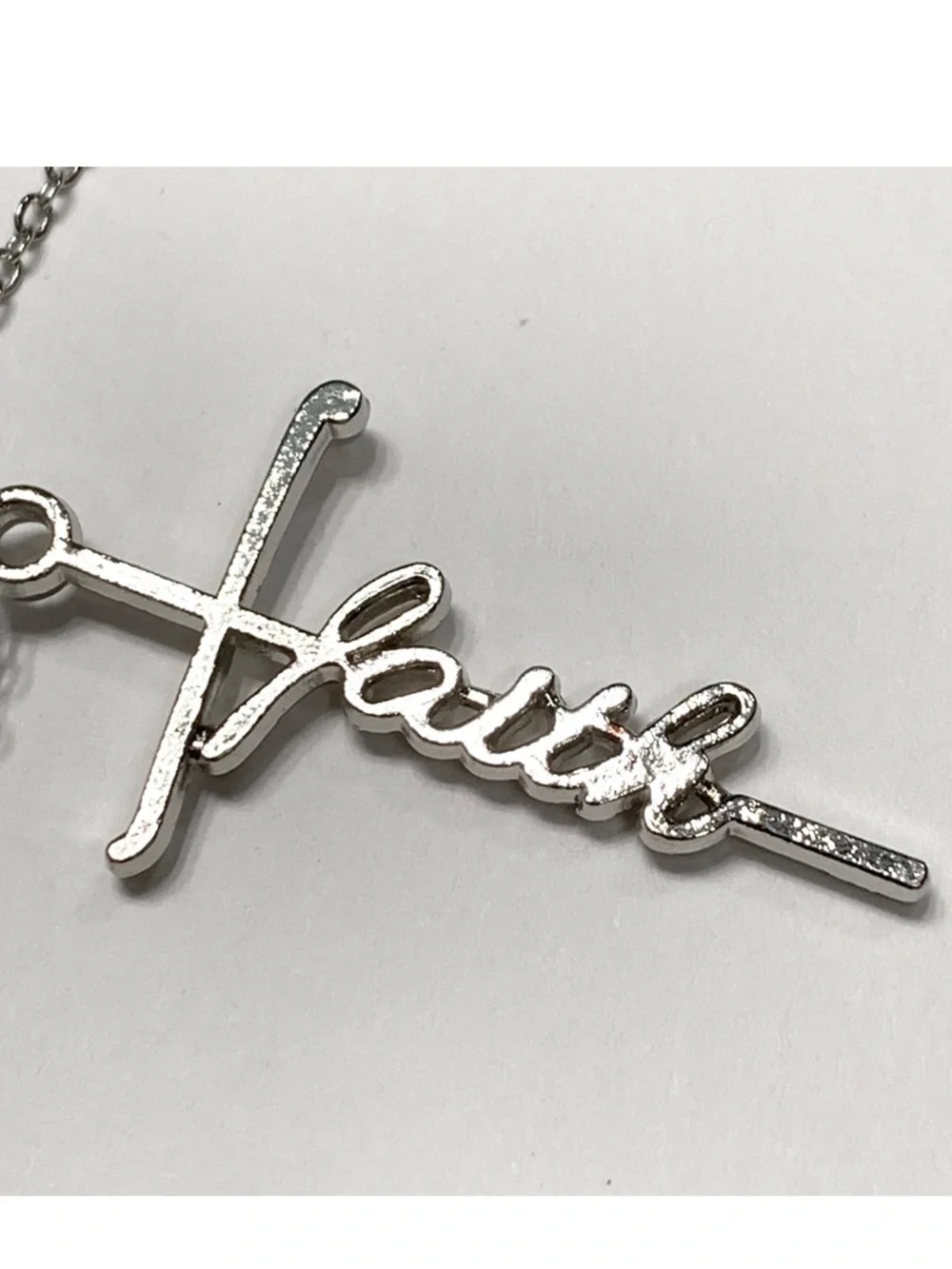 💙Faith Silver Cross Pendant Necklace
